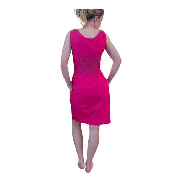 Thierry Muglar Paris France Corset Tank Dress Fuschia Pink Size 38 / SMALL Retro - Picture 6 of 11